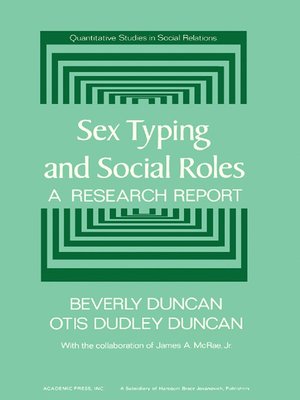 cover image of Sex Typing and Social Roles